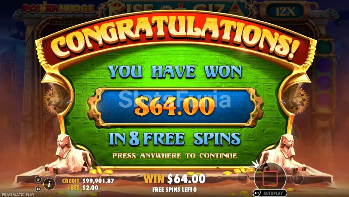 Gran victoria conseguida en Rise of Giza Powernudge