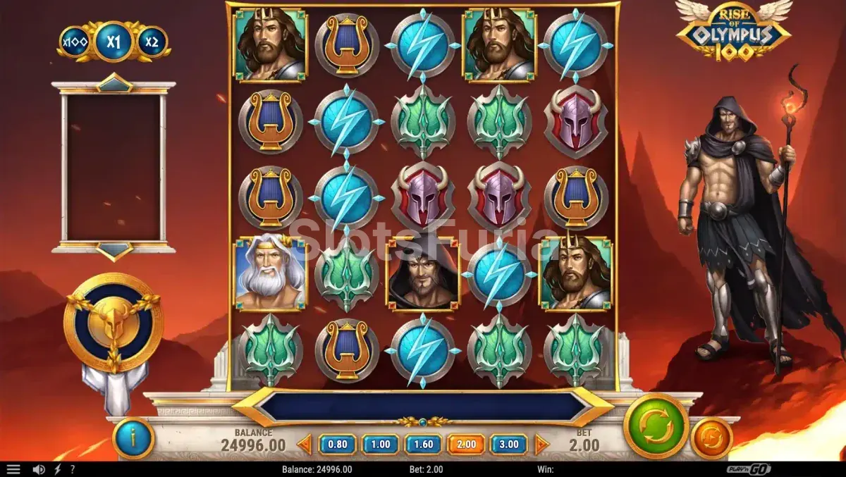 Bonus de tiradas gratuitas en Rise of Olympus 100 con el multiplicador activo