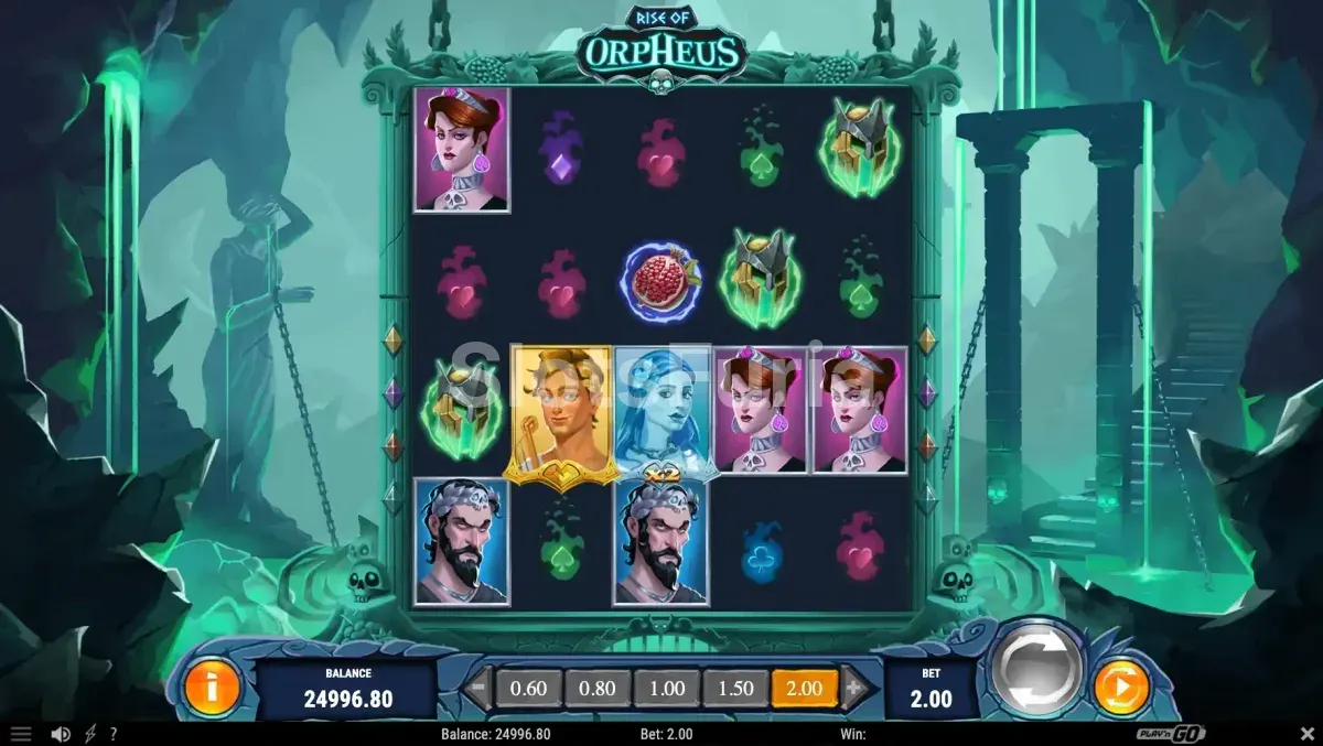Pantalla principal de Rise of Orpheus con el escenario del inframundo