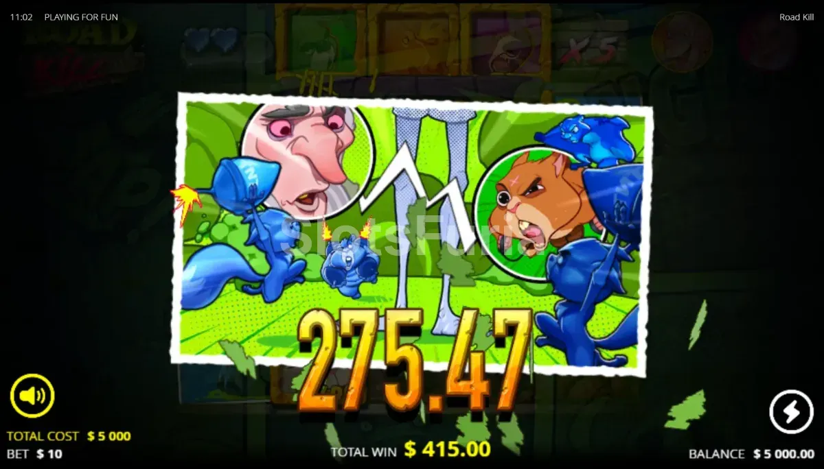 Gran victoria en Roadkill con el multiplicador final en pantalla
