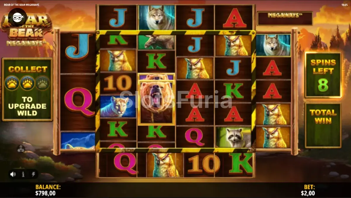 Ronda de giros gratuitos activa en Roar of the Bear Megaways