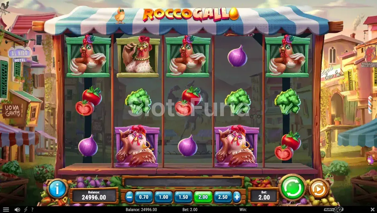 Ronda de bonus activa en la slot Rocco Gallo con el Cash Pot visible