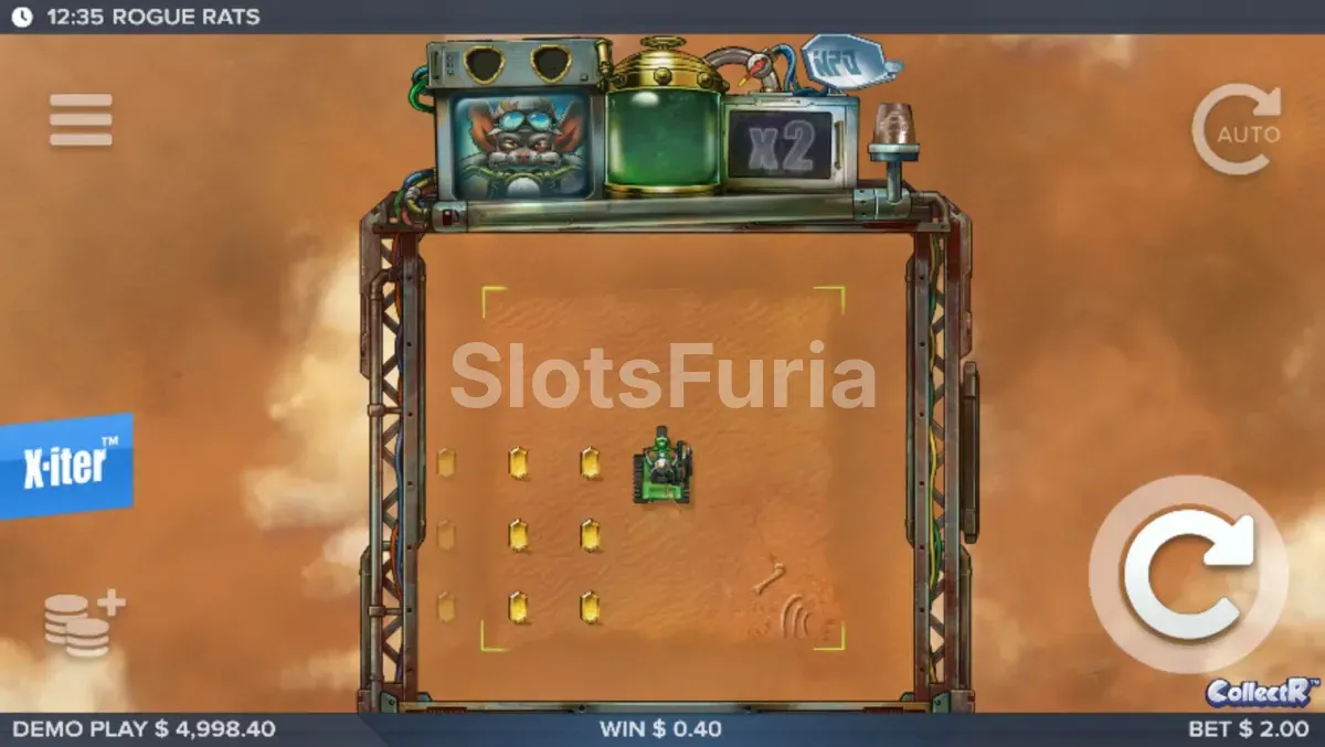 Pantalla principal de Rogue Rats of Nitropolis con el mapa del desierto