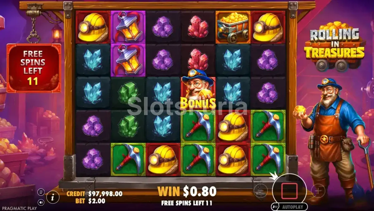 Tiradas gratuitas activas en Rolling in Treasures con multiplicadores