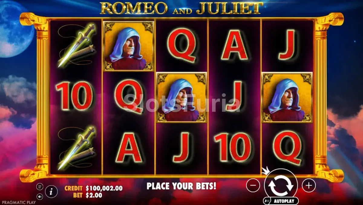 Pantalla principal de Romeo and Juliet con sus rodillos en plena acción