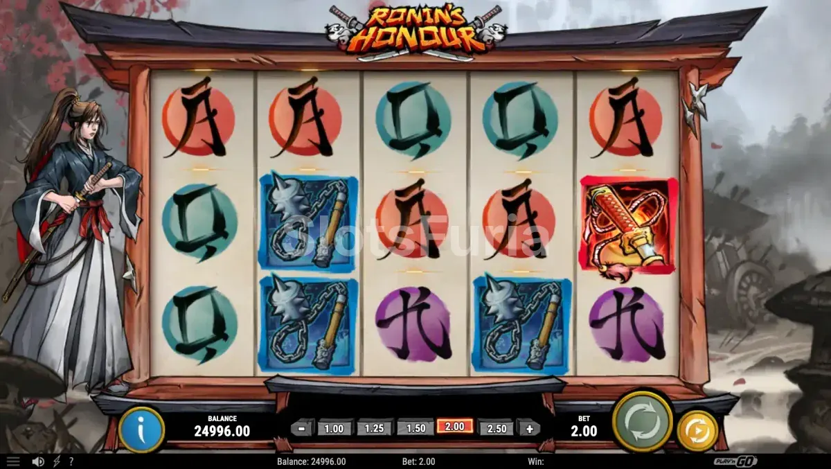 Ronda de giros gratis Battle de Ronin's Honour en plena acción