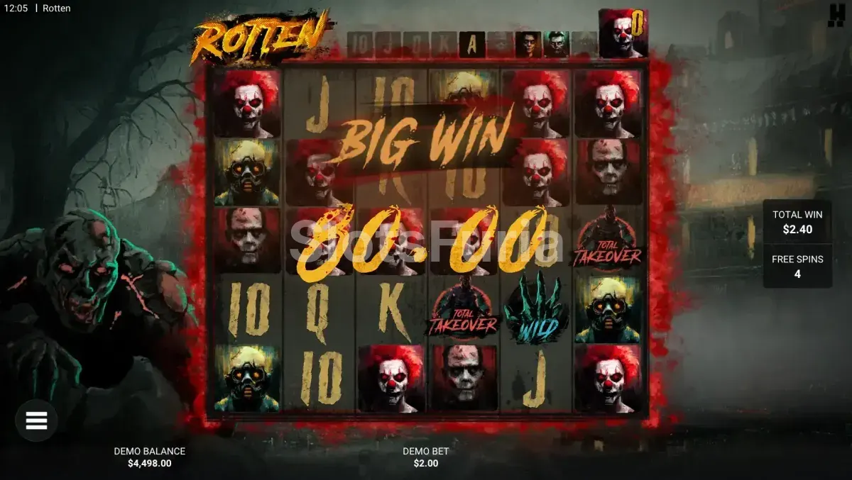 Gran ganancia en Rotten con símbolos reemplazados