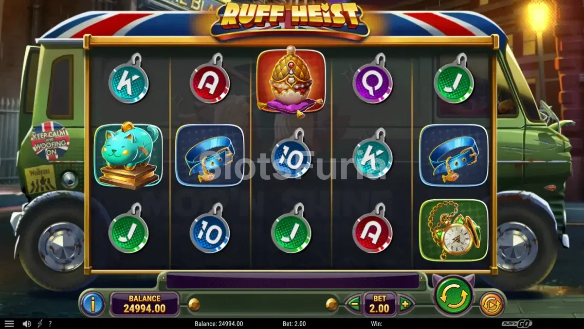 Modo giros gratis de Ruff Heist en la cámara acorazada