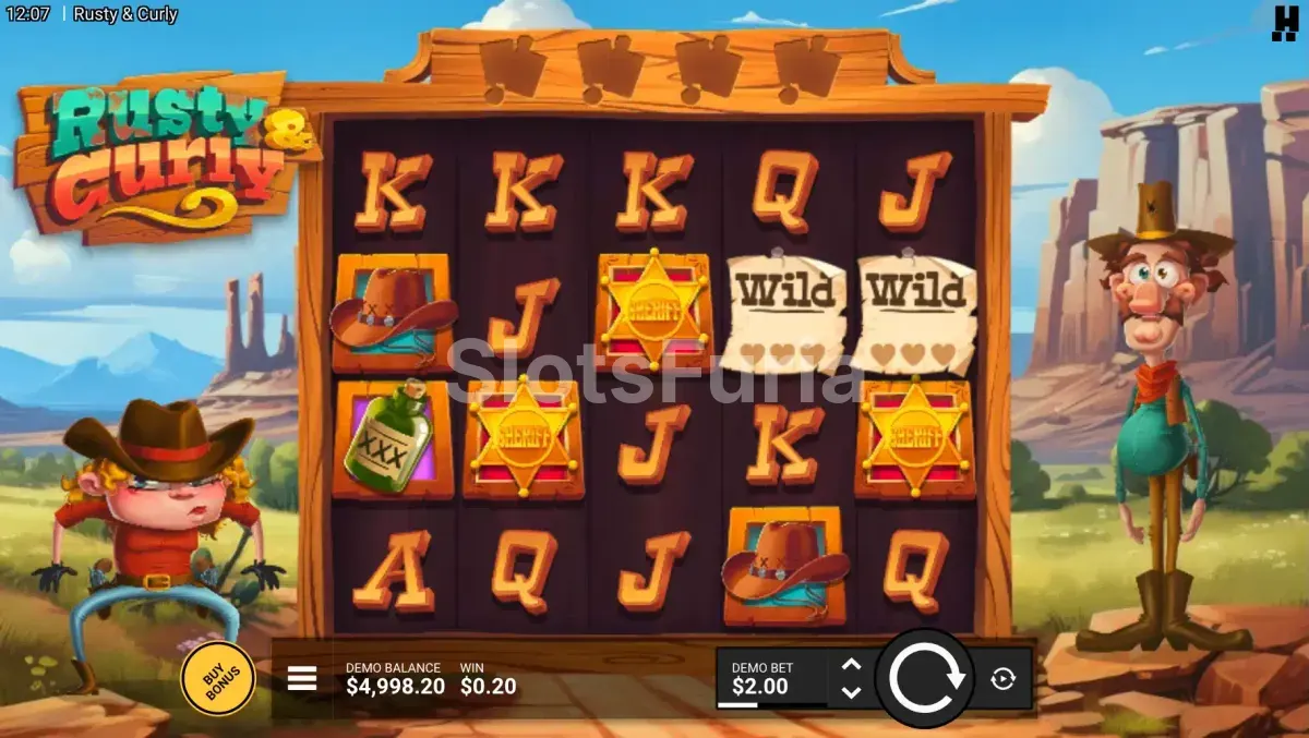 Pantalla principal del juego base de Rusty & Curly