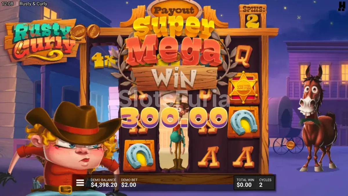 Gran victoria conseguida en la slot Rusty & Curly