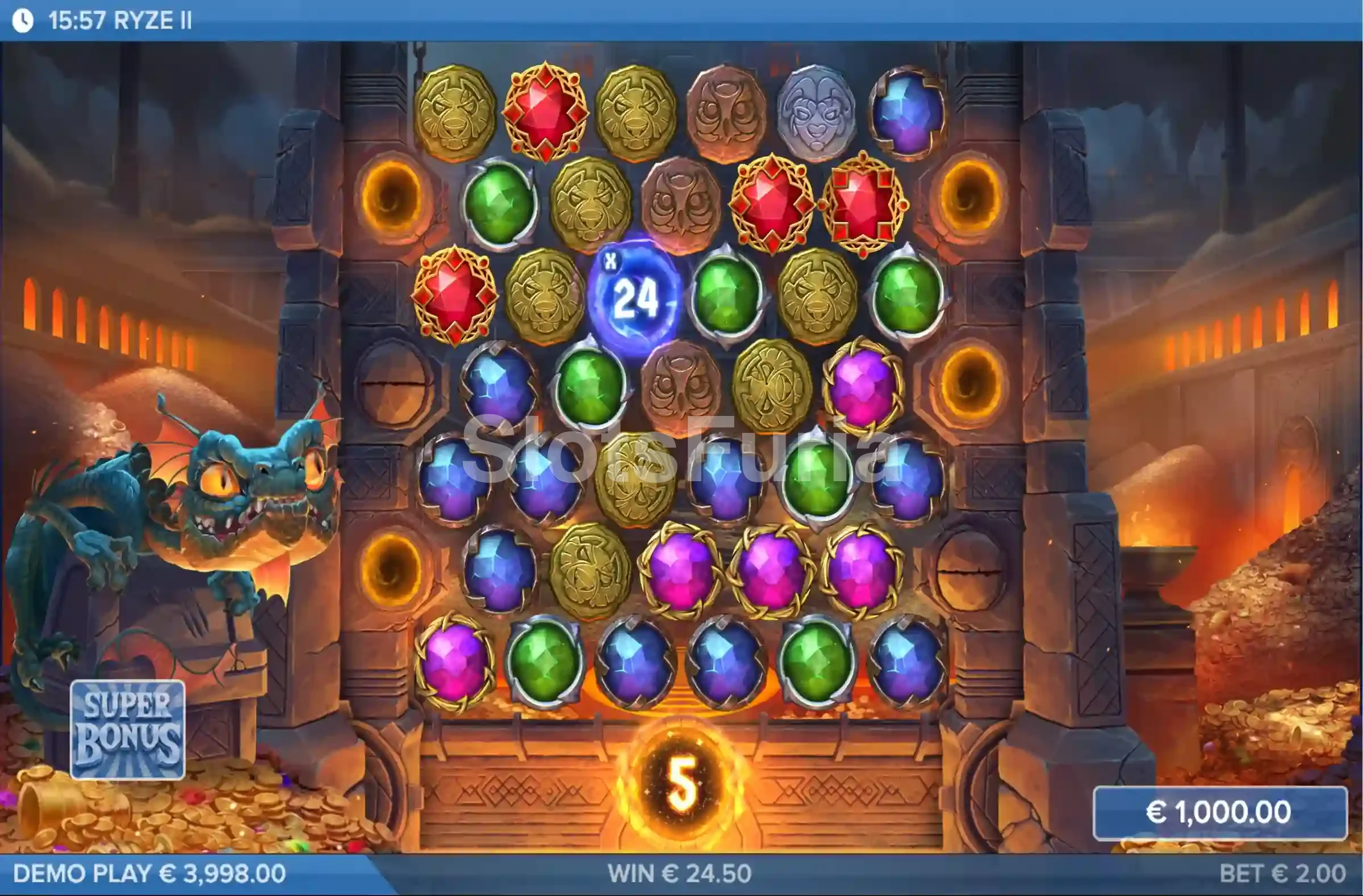 Ronda de giros gratis activa en la tragamonedas Ryze 2