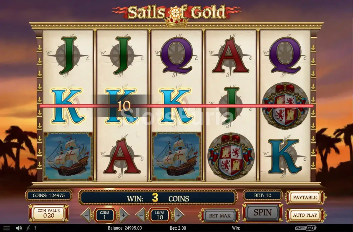 Segunda pantalla del juego base de Sails of Gold en acción
