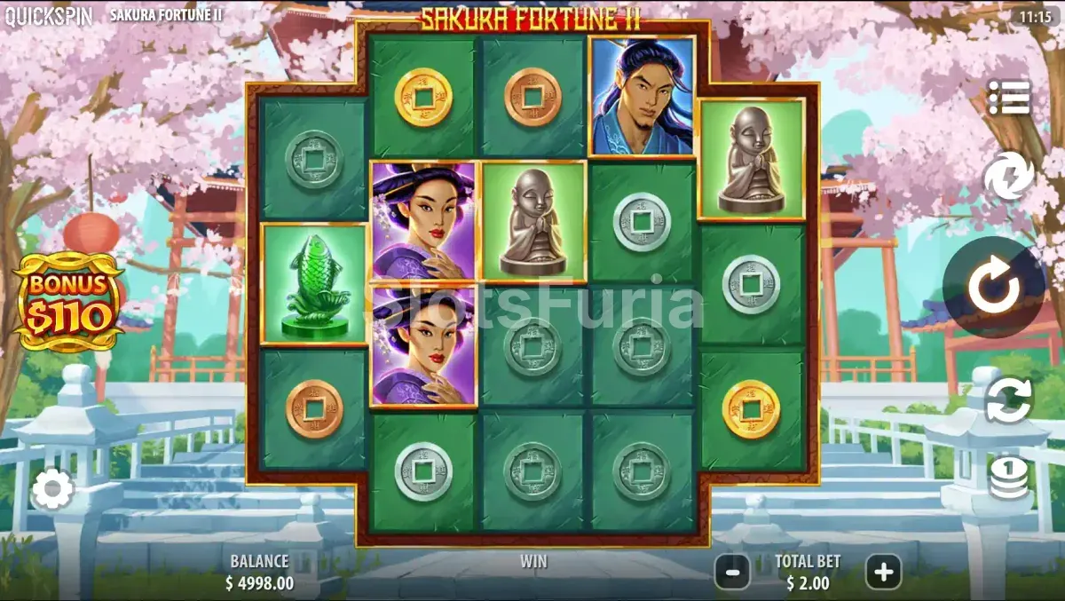 Juego base de Sakura Fortune 2, tragamonedas de Quickspin