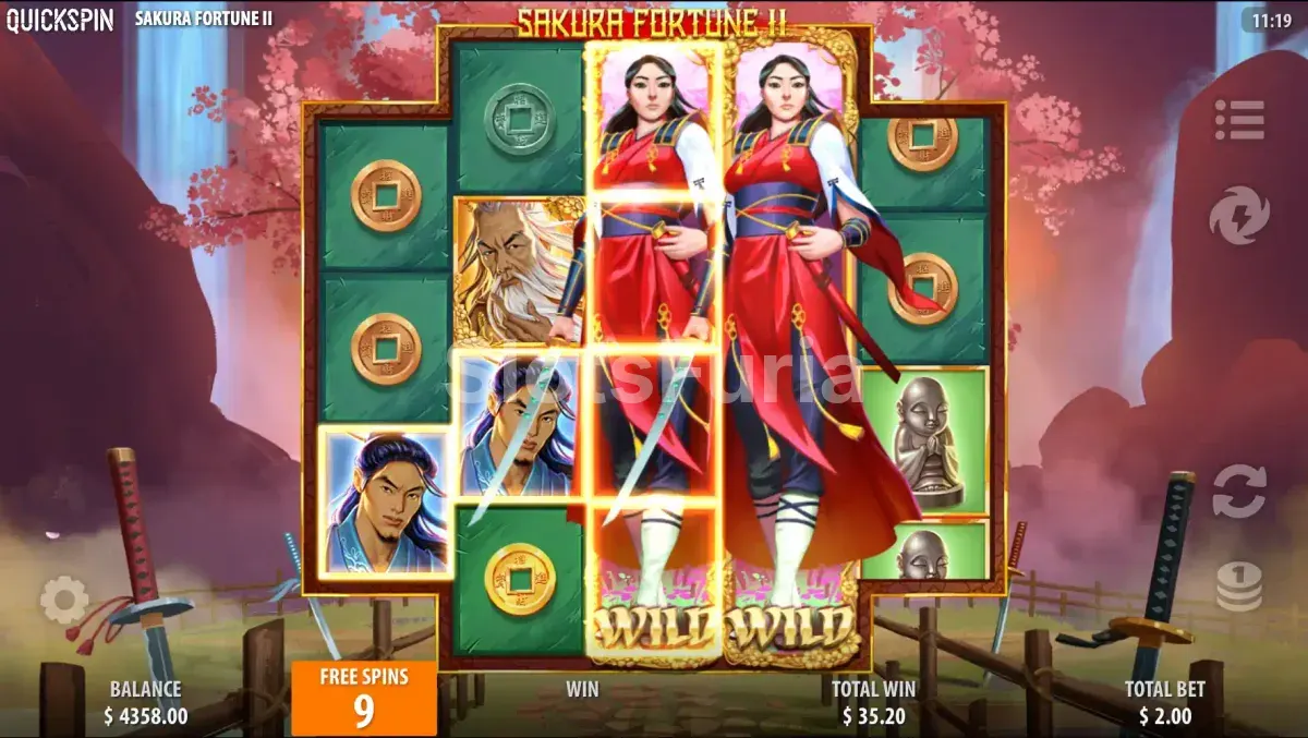 Ronda de giros gratuitos activa en Sakura Fortune 2 con sticky wilds