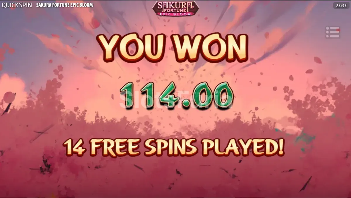 Gran victoria explosiva en Sakura Fortune Epic Bloom