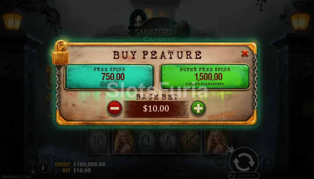 Opciones de compra de bonus en Sanatorium Secrets