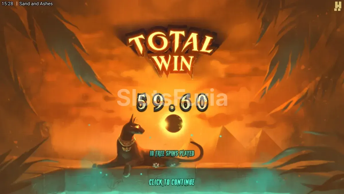Gran ganancia en Sand And Ashes con multiplicadores activos