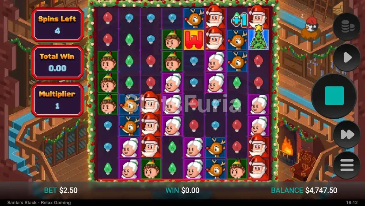 Rondas de giros gratis de Santa's Stack con wilds garantizados