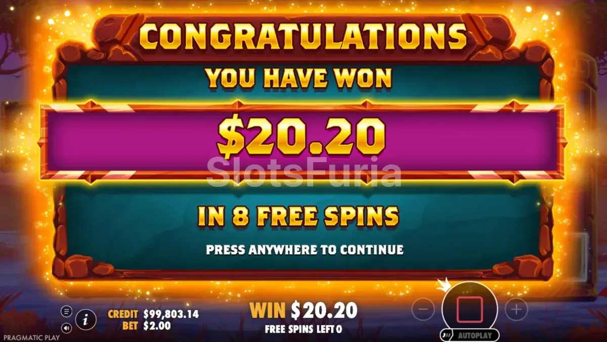 Gran ganancia conseguida en Savannah Legend con multiplicadores activos
