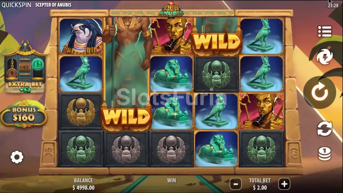 Pantalla principal del juego base de Scepter of Anubis