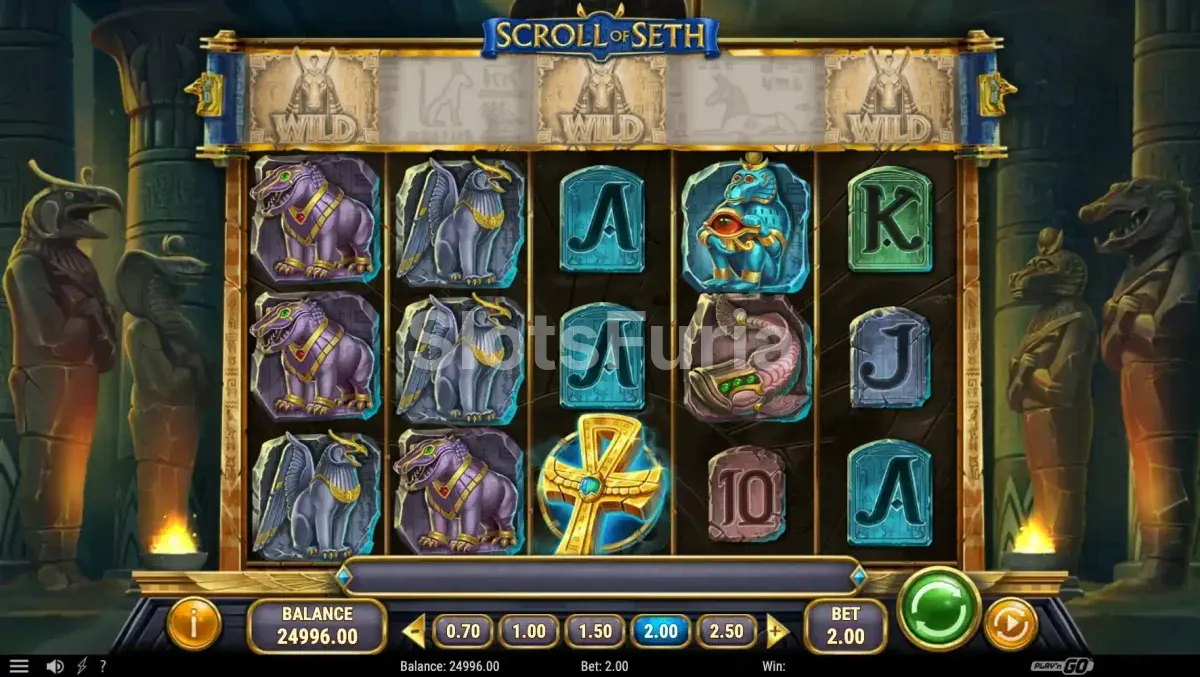 Segunda vista del juego base de Scroll of Seth con símbolos especiales