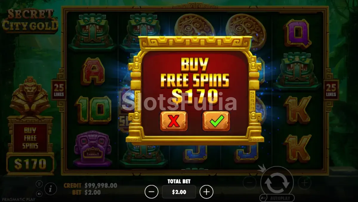 Opción de compra de bonus en Secret City Gold de Pragmatic Play