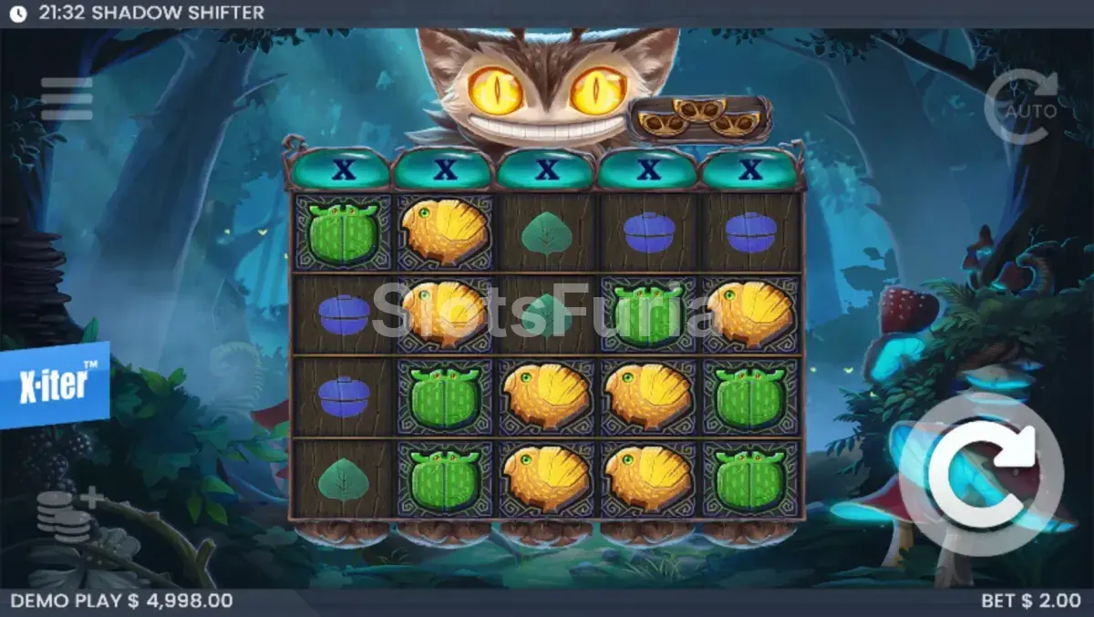 Vista del juego base de Shadow Shifter con su misterioso bosque iluminado