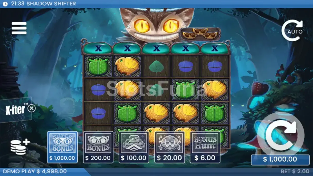 Opciones de compra de bonus X-iter en Shadow Shifter