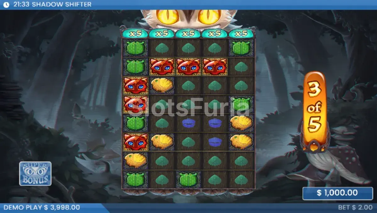 Ronda de giros gratis de Shadow Shifter con multiplicadores activos