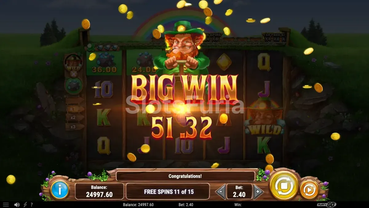 Gran victoria en Shamrock Miner durante las tiradas gratuitas
