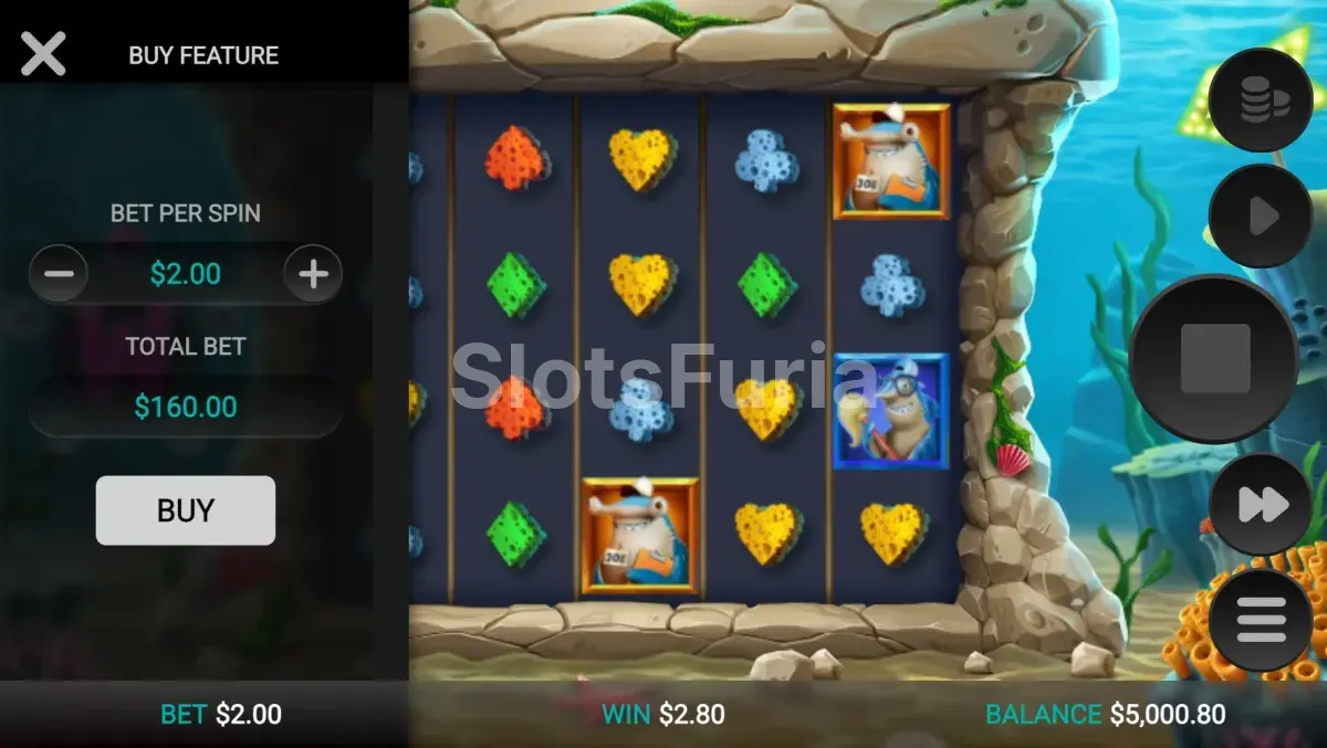 Pantalla de compra de bonos en Shark Wash con el coste de 80x la apuesta