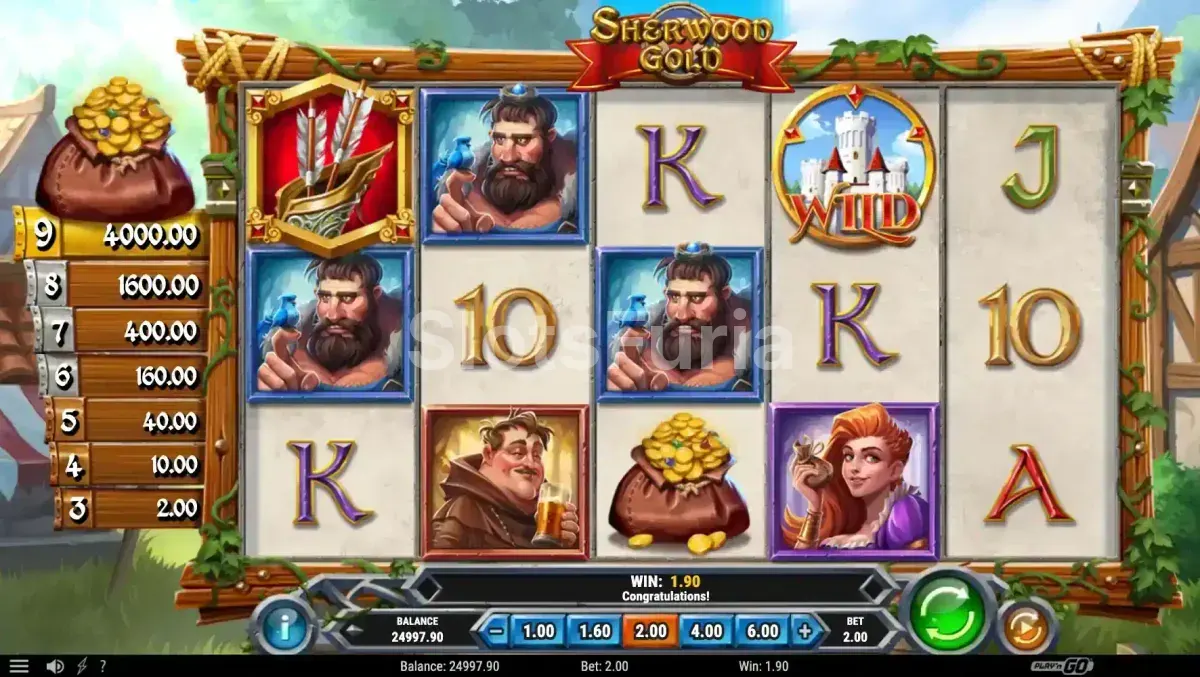 Segunda vista del juego base de Sherwood Gold con los dispersores activos