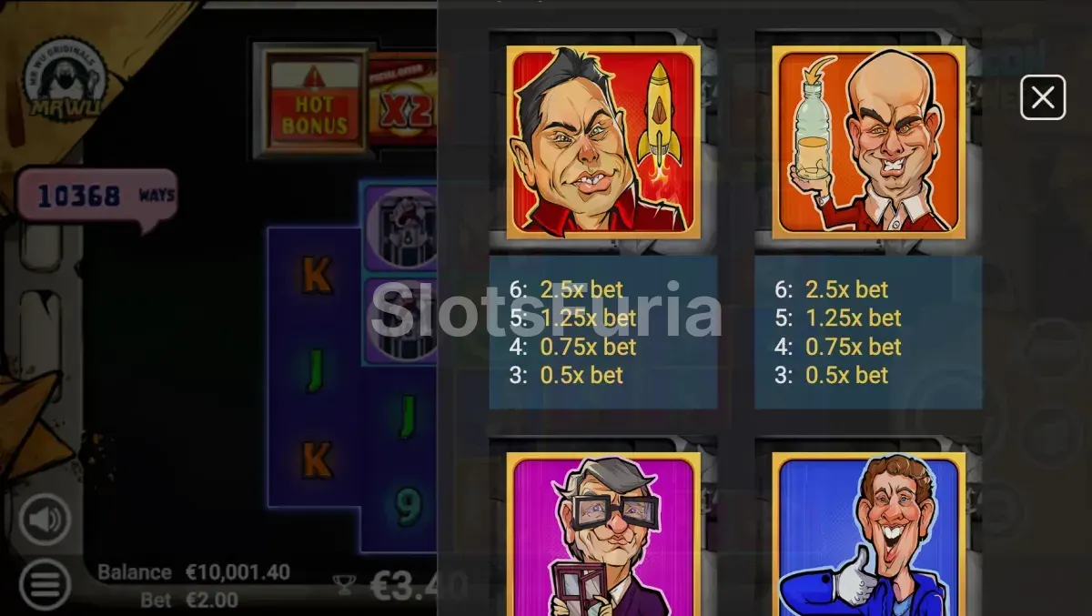 Tabla de pagos y símbolos de Silicon Spinners