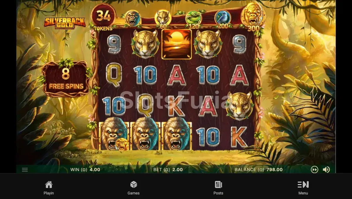 Ronda de tiradas gratuitas de Silverback Gold con símbolos transformados