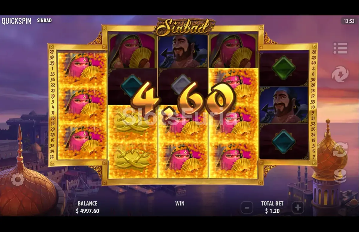 Pantalla de gran premio en Sinbad