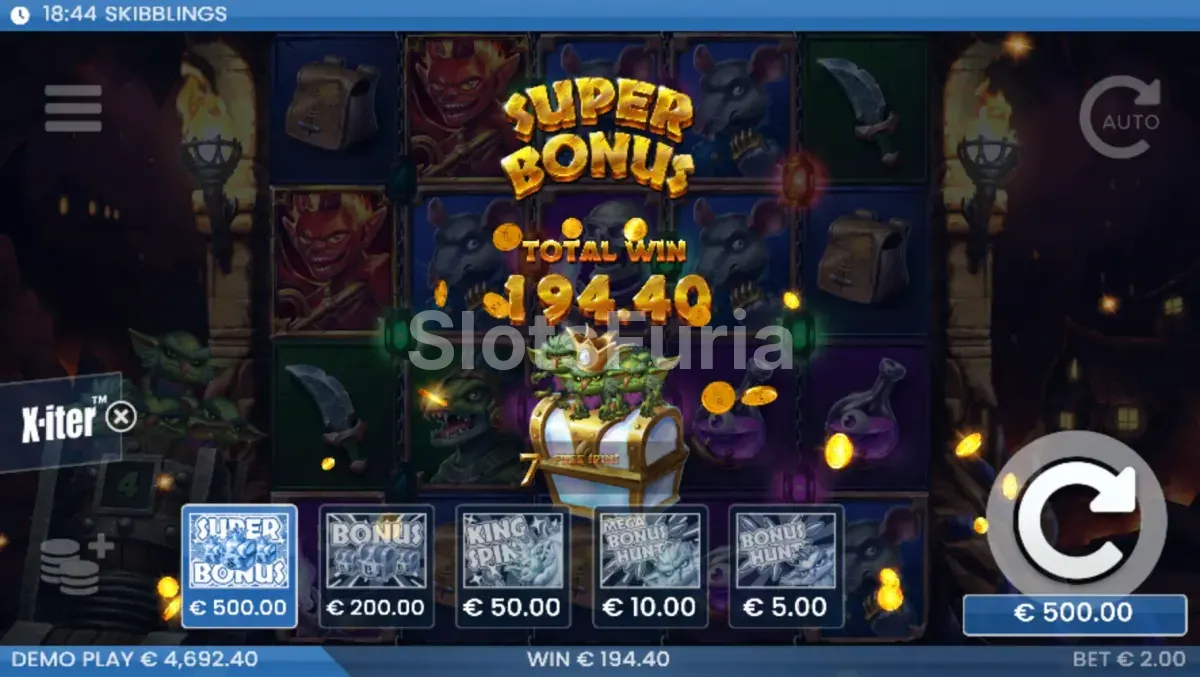 Gran victoria en la slot Skibblings durante la ronda de bonus
