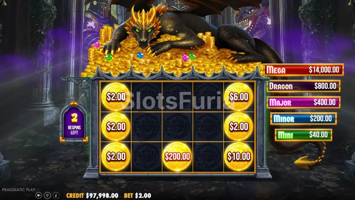 Giros gratis de Sleeping Dragon Ultra Dark con el símbolo gigante en los rodillos centrales