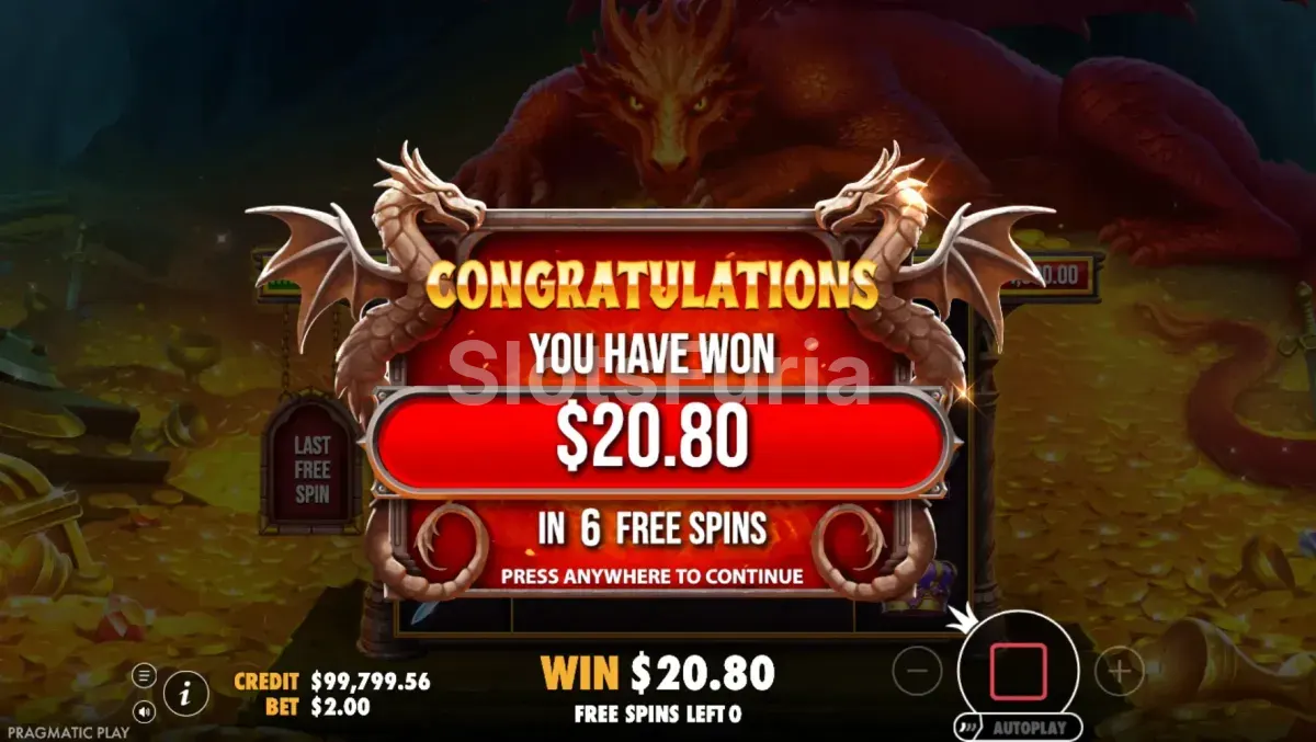 Gran victoria en Sleeping Dragon mostrando el potencial máximo del juego