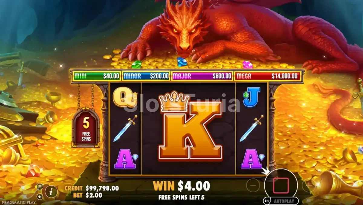 Ronda de tiradas gratuitas de Sleeping Dragon con mega símbolos en los rodillos centrales
