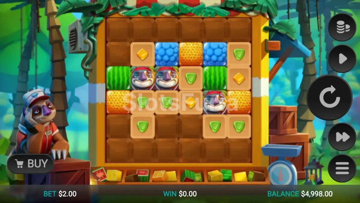 Pantalla principal del juego Sloth Tumble con la cuadrícula 6x6