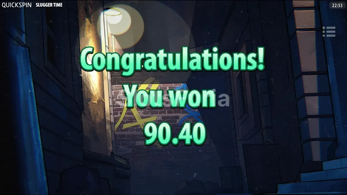 Gran victoria en Slugger Time con multiplicadores acumulados al máximo