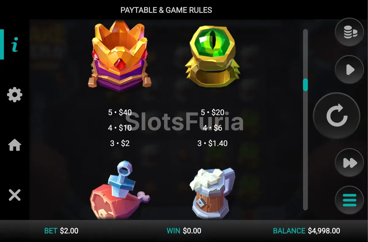 Tabla de pagos completa de Snake Arena Dream Drop