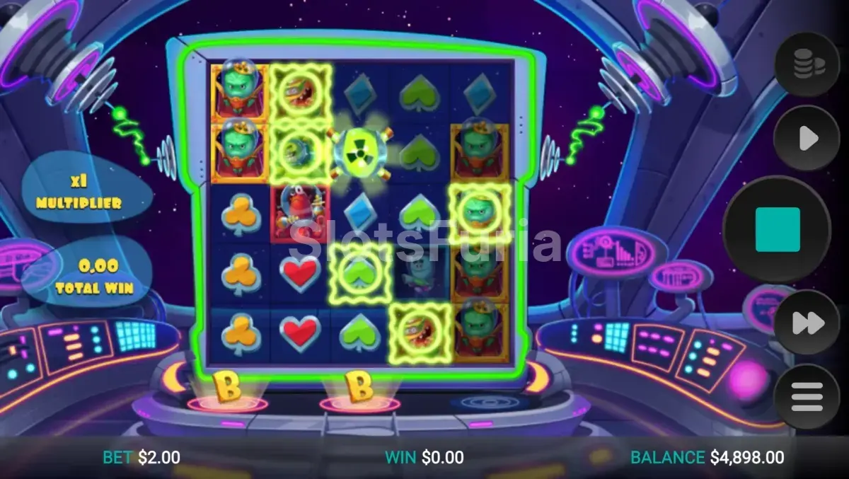 Ronda de giros gratuitos en Space Attacks Dream Drop con multiplicador activo