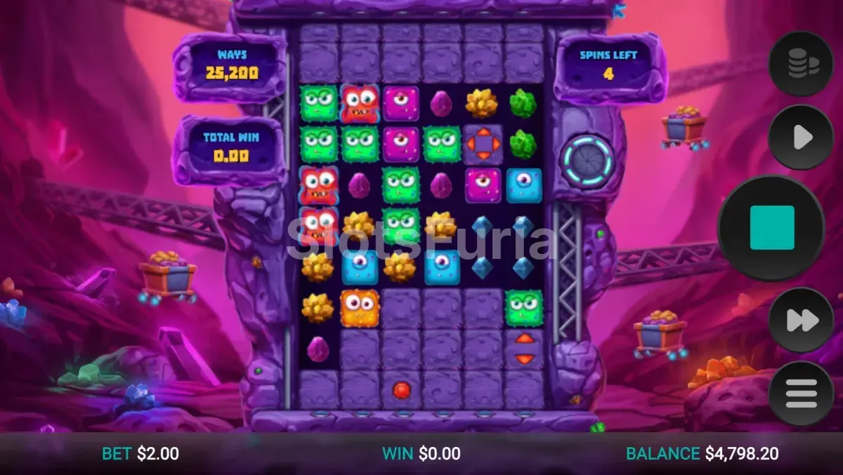 Ronda de giros gratuitos de Space Miners con el tablero expandido