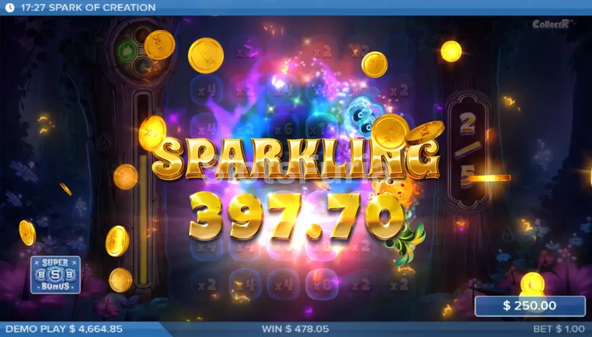 Gran victoria en la tragamonedas Spark of Creation