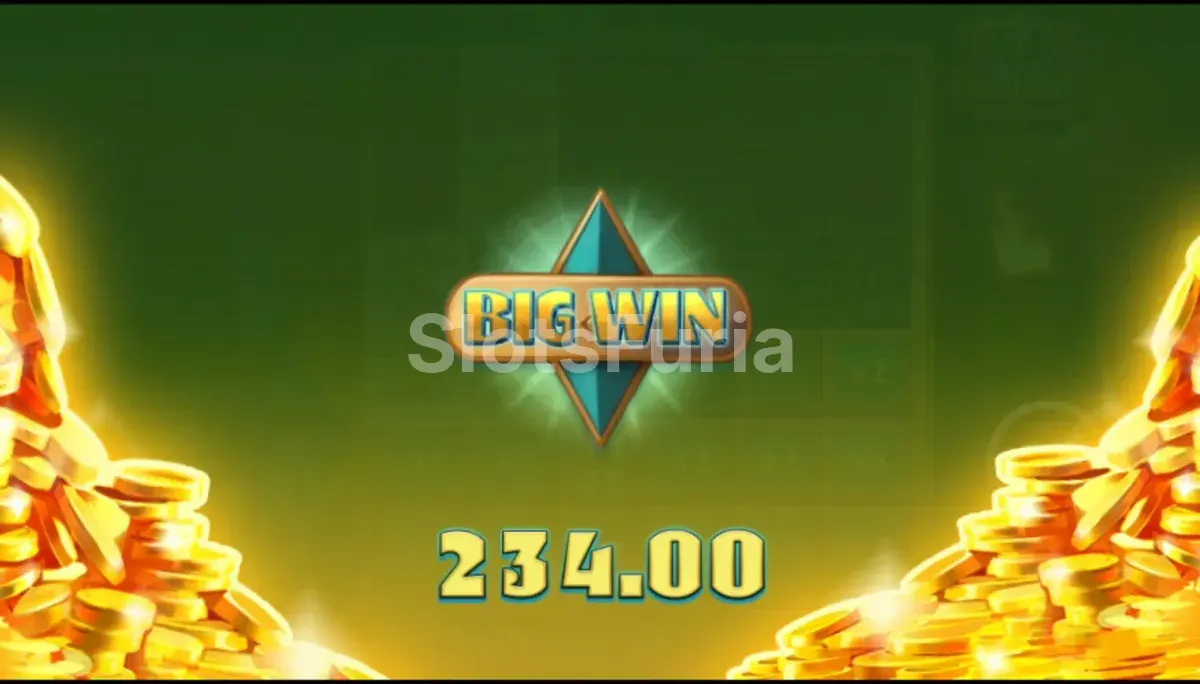 Pantalla de gran victoria en Sphinx Treasure con multiplicador máximo