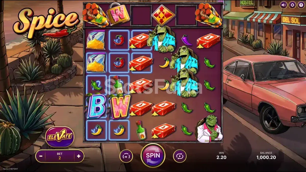 Juego base de Spice con la cuadrícula y la Feature Lane