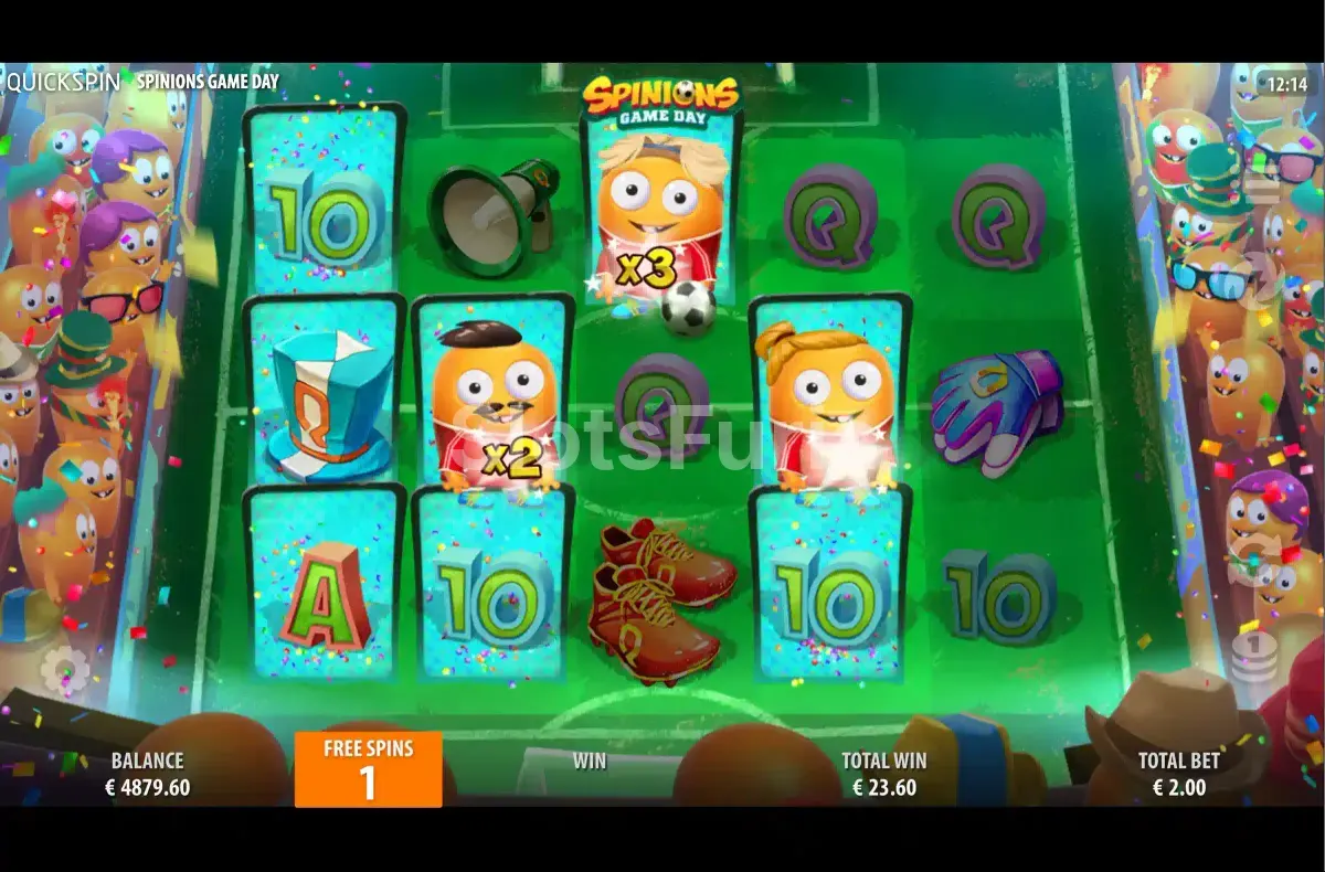 Ronda de giros gratis de Spinions Game Day en el estadio grande