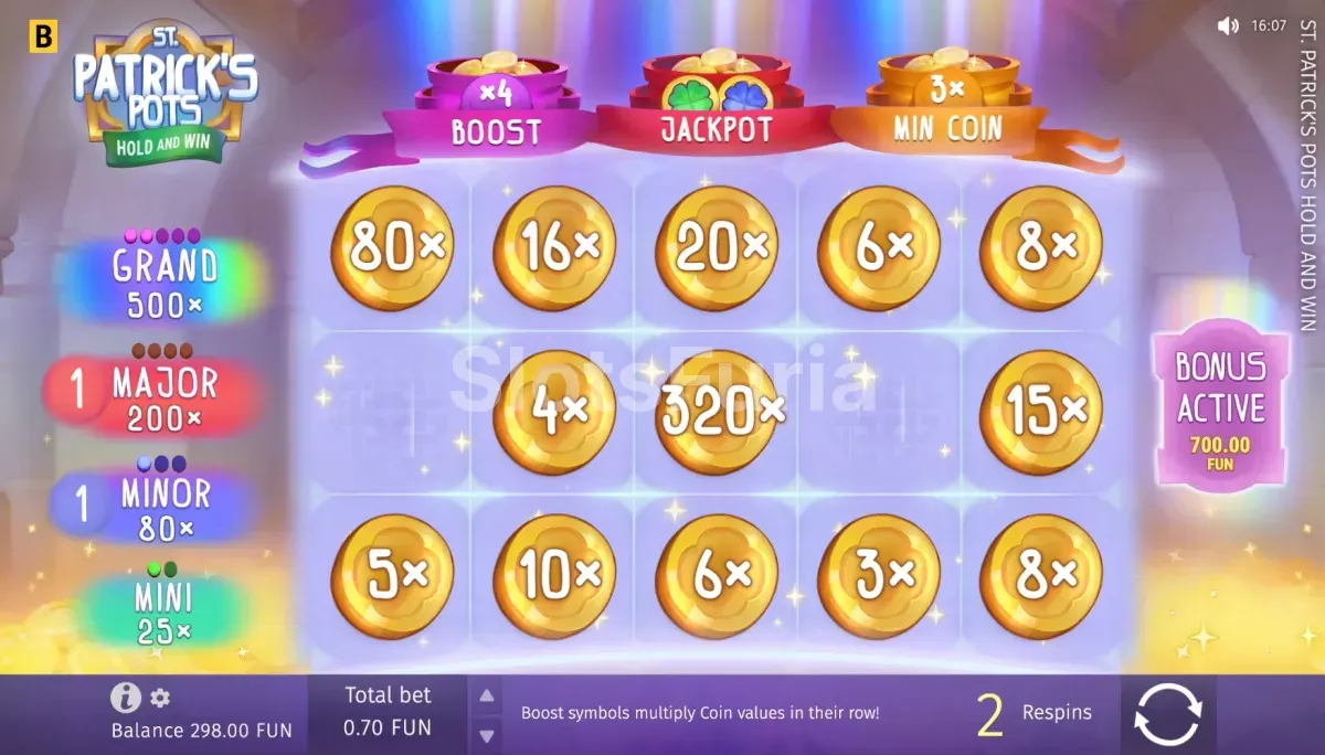 Ronda de giros gratis y Hold & Win en St. Patricks Pots