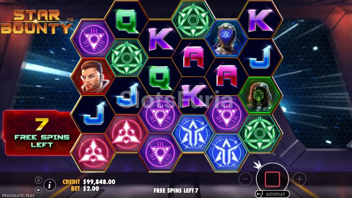 Ronda de tiradas gratis de Star Bounty con multiplicadores wild activos